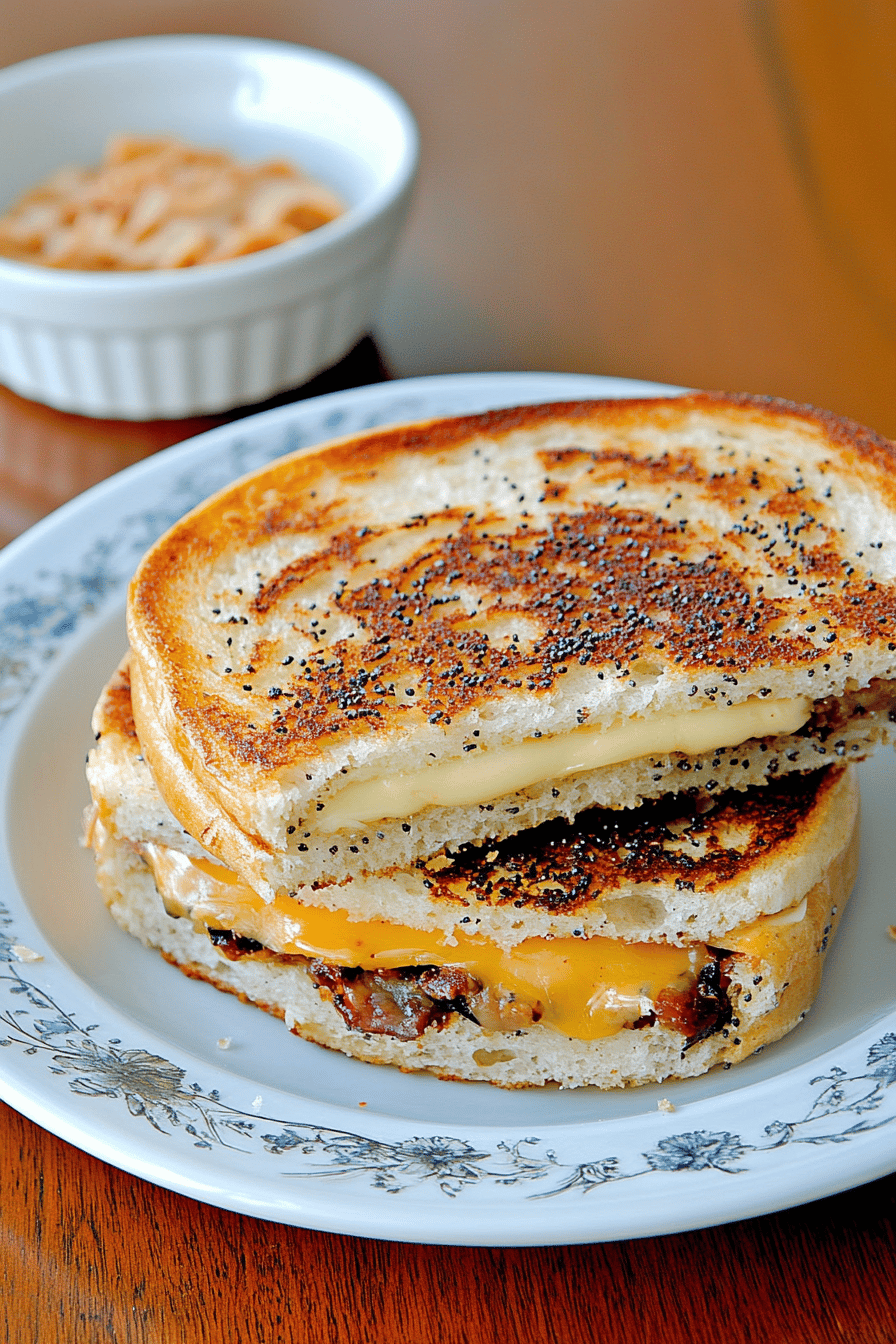 Everything Bagel Grilled Cheese Final Dish Presentation