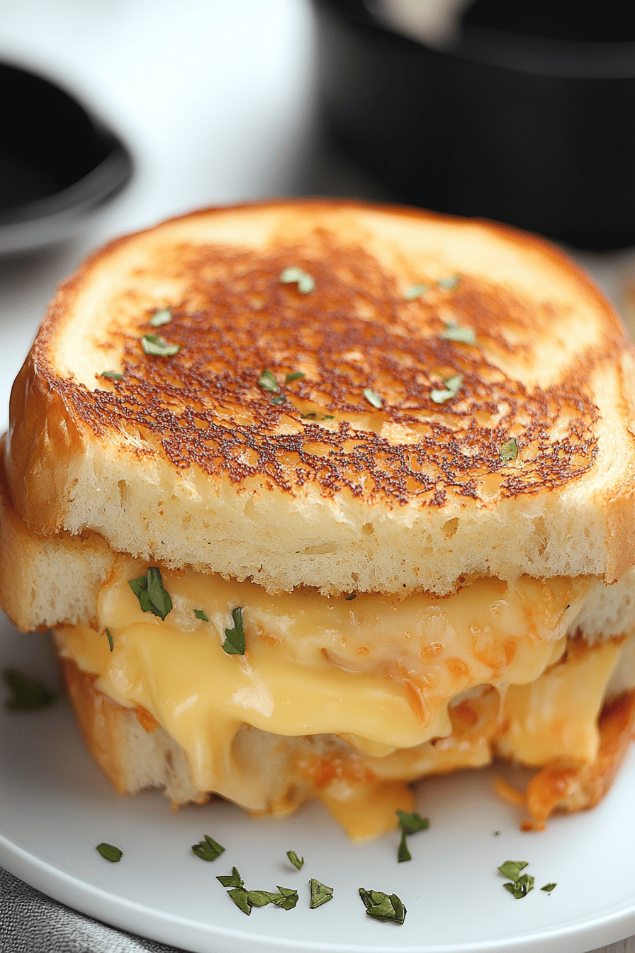 Garlic Bread Grilled Cheese final dish beautifully presented and ready to serve