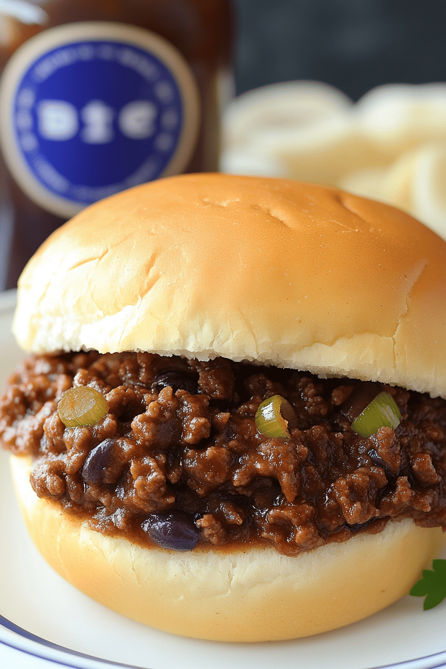 Grape Jelly BBQ Sloppy Joes final dish beautifully presented and ready to serve
