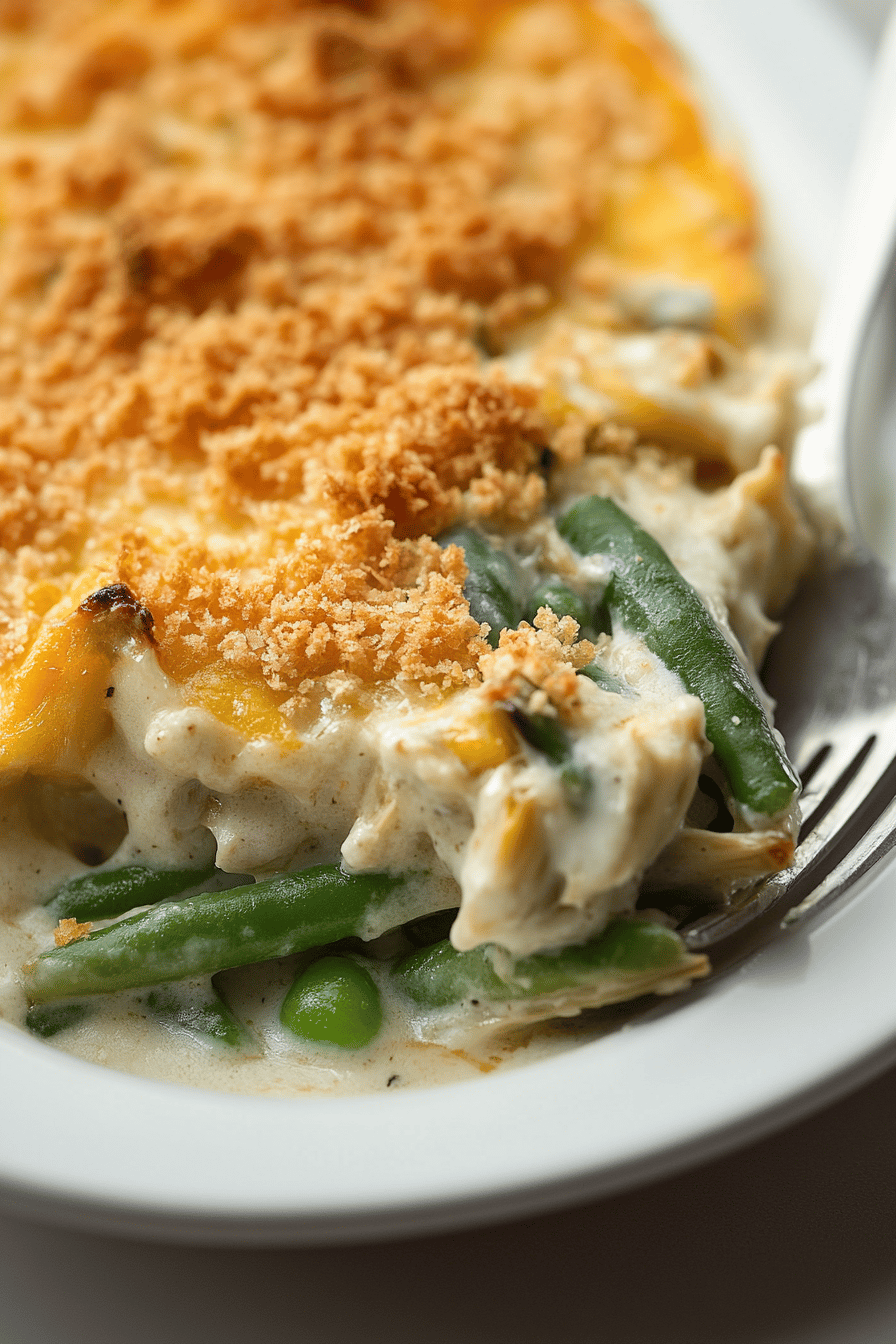 Green Bean Artichoke Casserole Recipe slice on plate showing perfect texture and swirl pattern