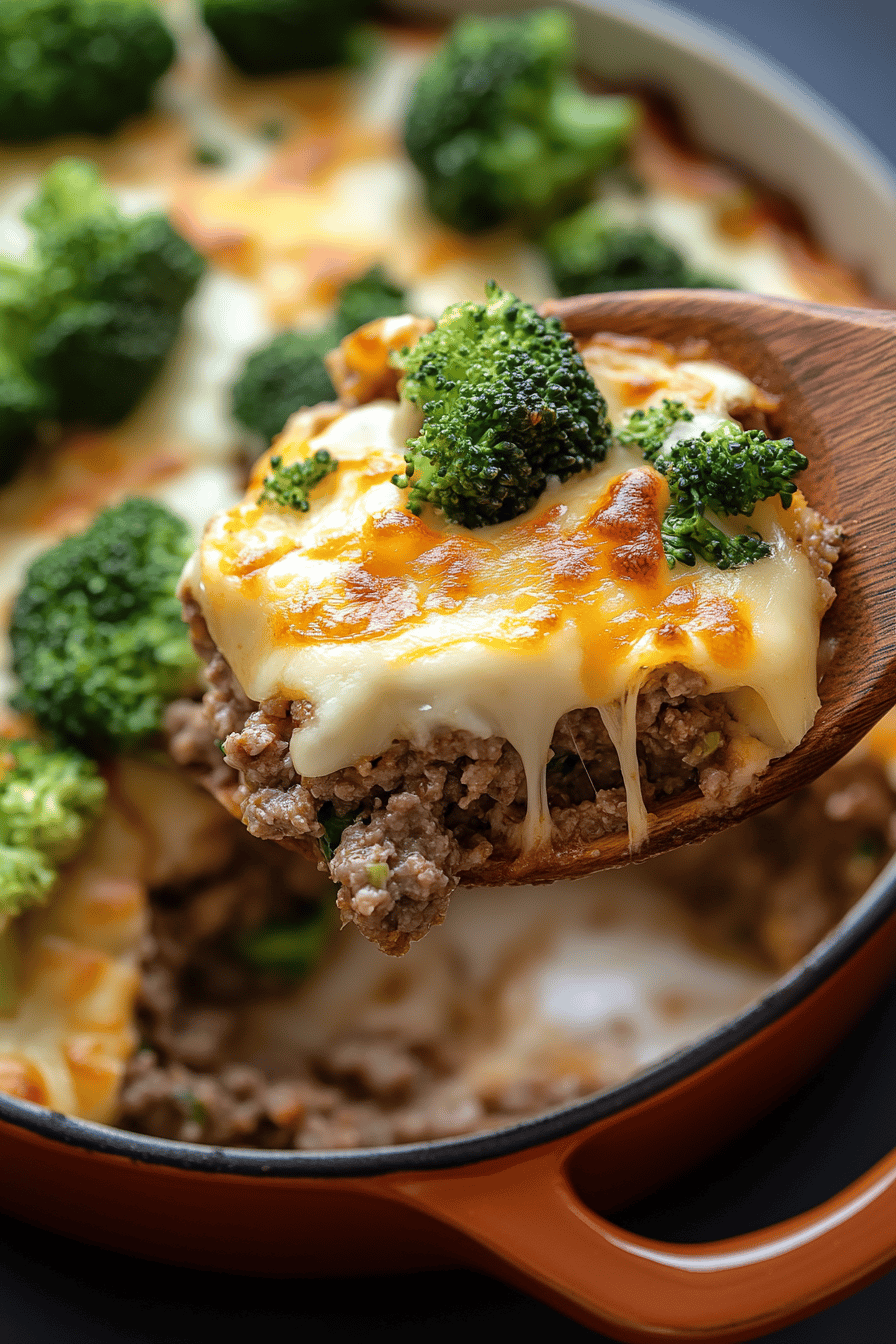Ground Beef and Broccoli Casserole ingredients organized and measured on kitchen counter