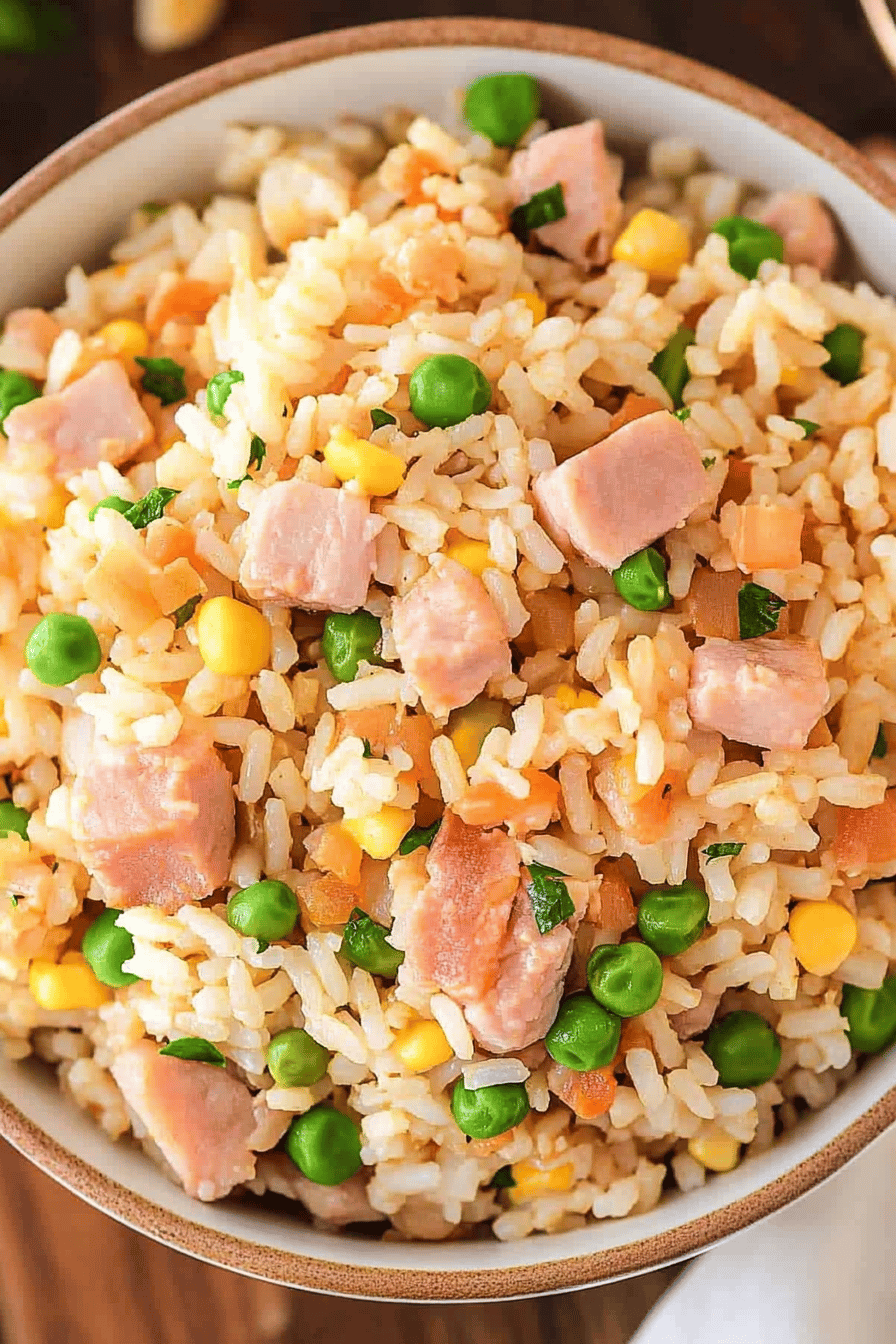 Ham Fried Rice Recipe Final Dish Presentation
