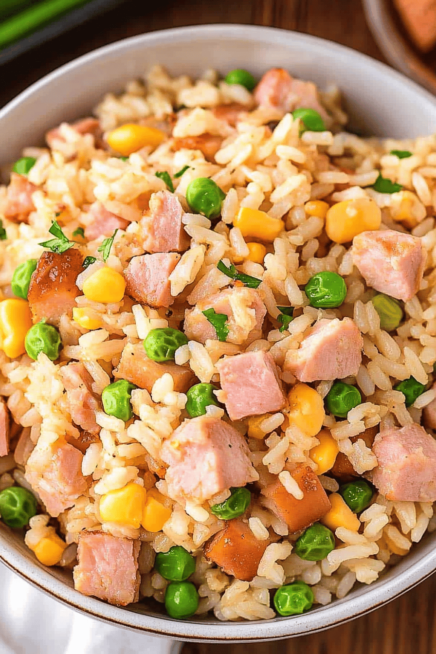 Ham Fried Rice Recipe Final Dish Presentation