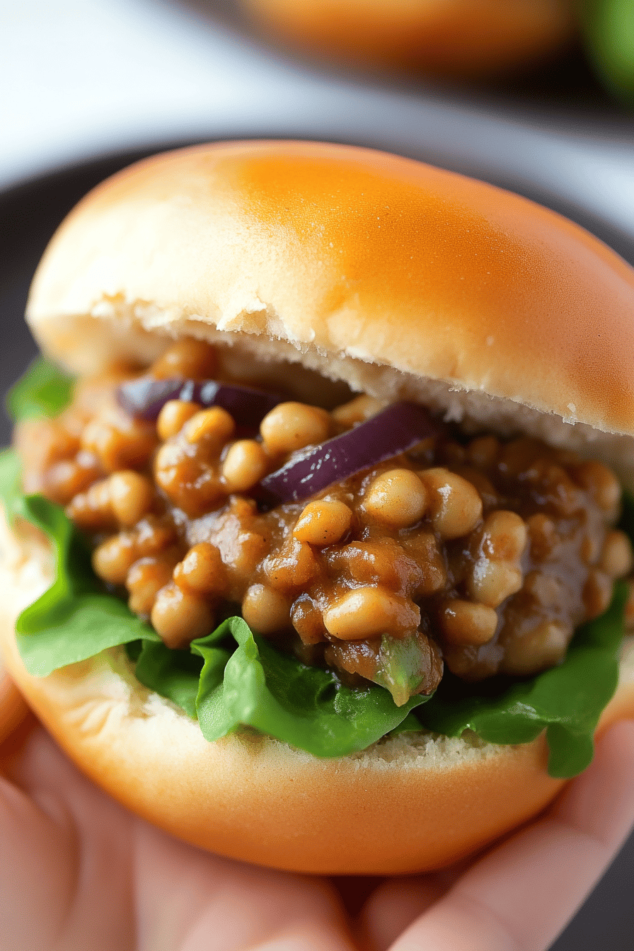 Honey Garlic Chicken Sloppy Joes slice on plate showing perfect texture and swirl pattern