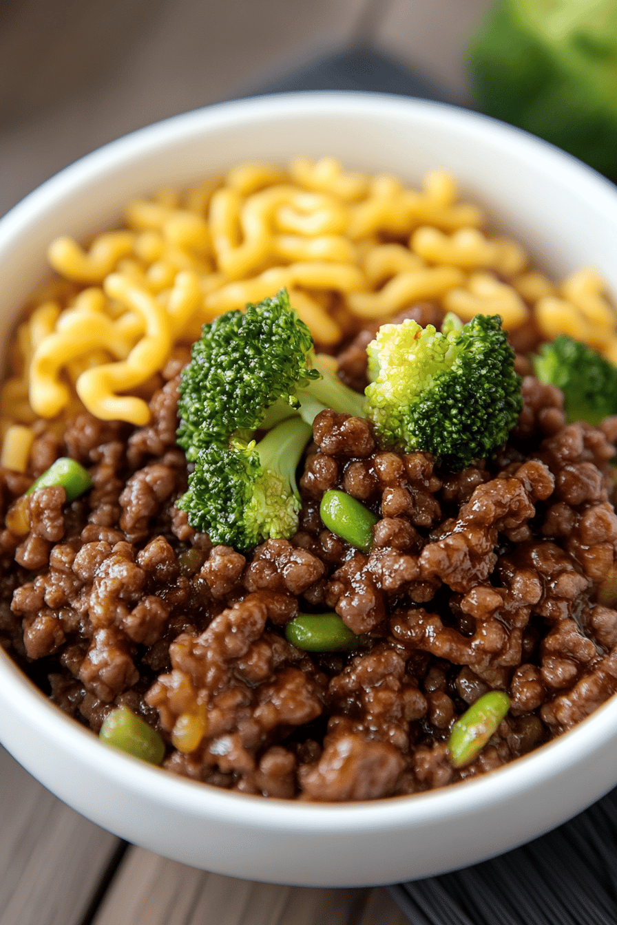 Honey Garlic Ground Beef final dish beautifully presented and ready to serve