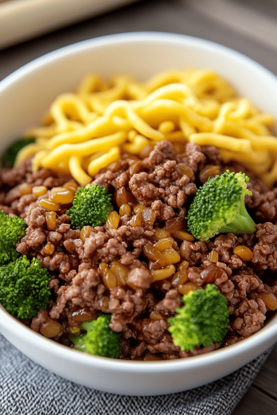 Honey Garlic Ground Beef slice on plate showing perfect texture and swirl pattern
