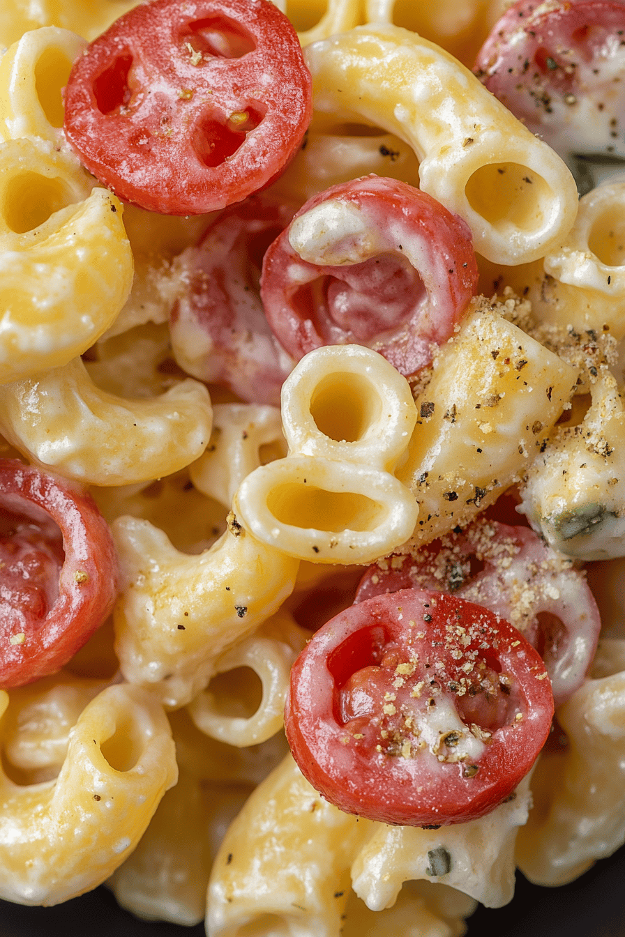 Italian Pasta Salad Ingredients final dish beautifully presented and ready to serve