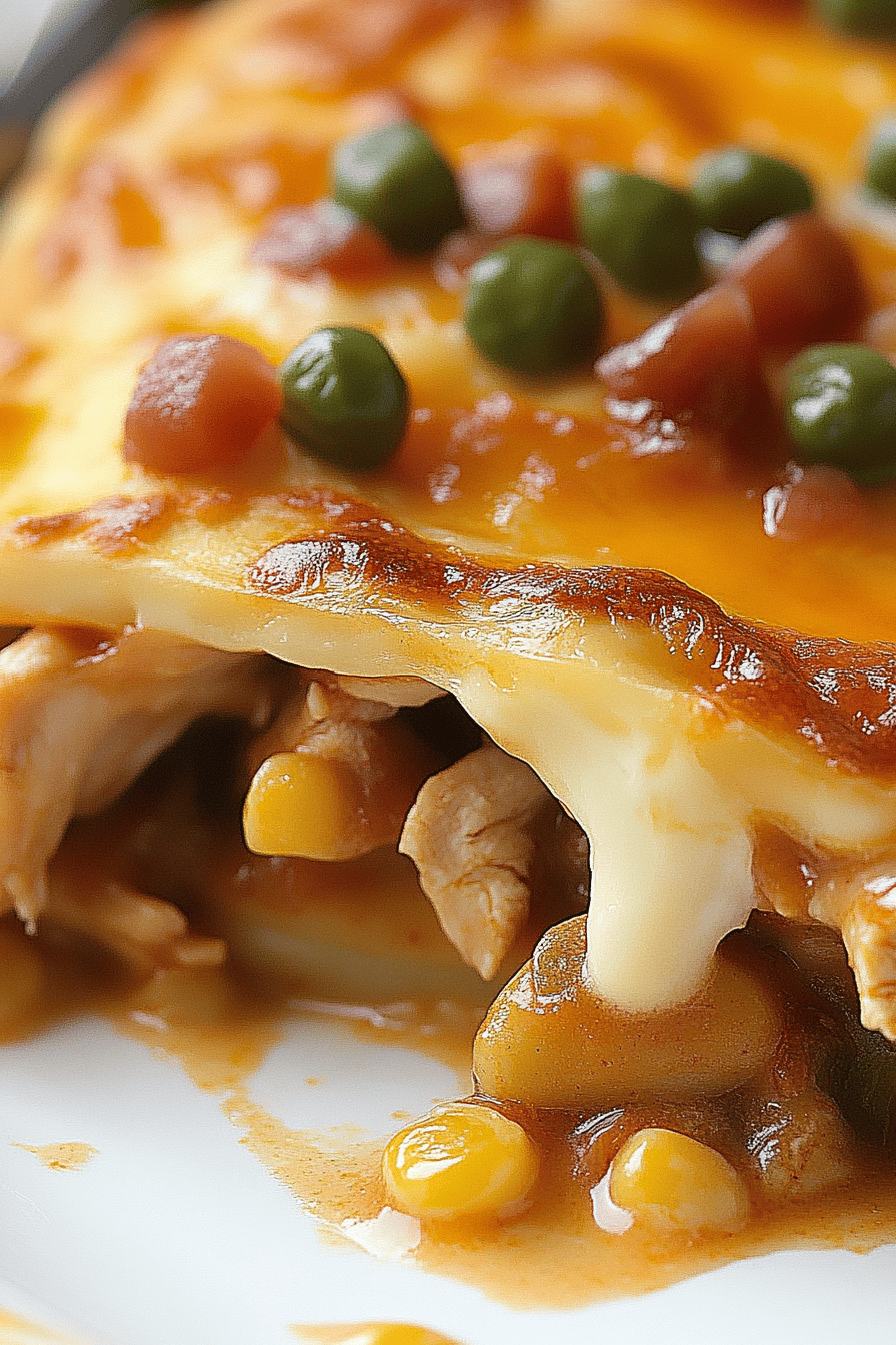 King Ranch Chicken Casserole slice on plate showing perfect texture and swirl pattern