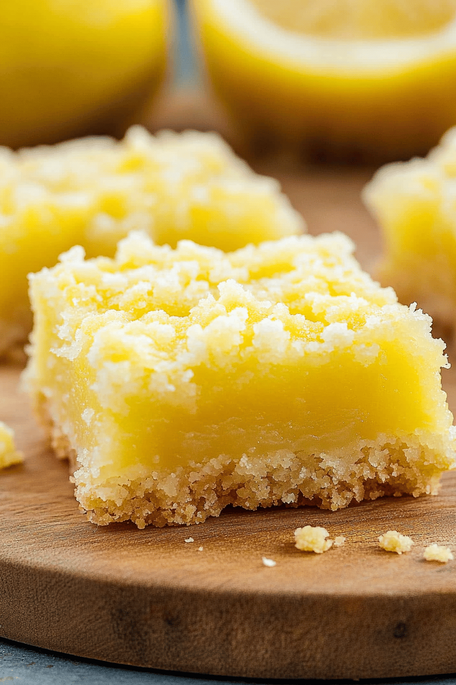 Lemon Bars Recipe slice on plate showing perfect texture and swirl pattern
