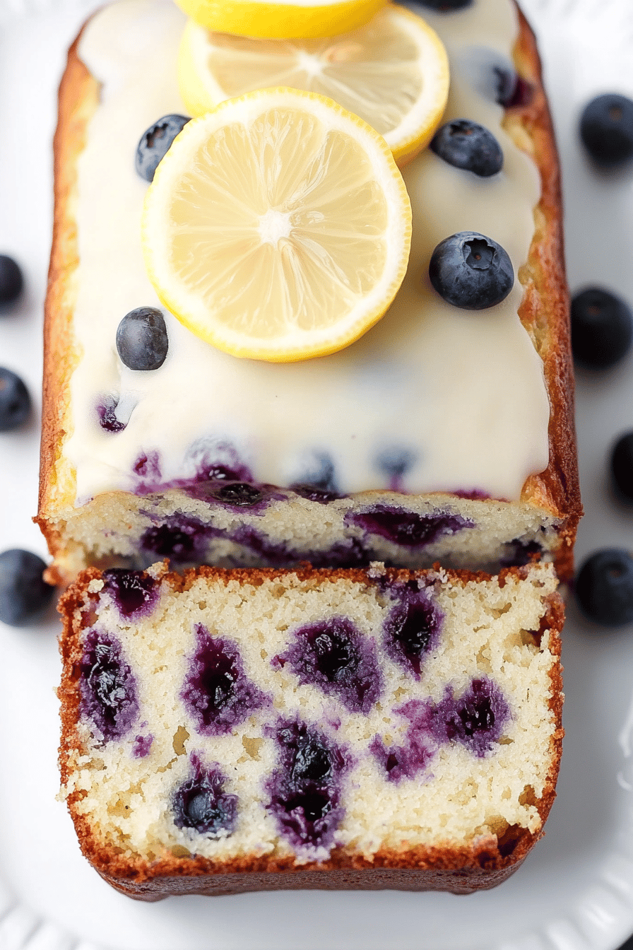 Lemon-Blueberry Loaf ingredients organized and measured on kitchen counter