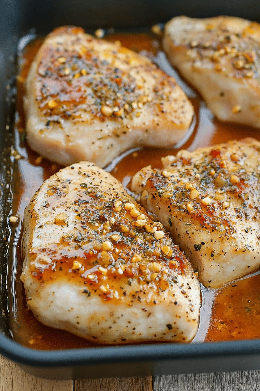 Lemon Pepper Pork Chops slice on plate showing perfect texture and swirl pattern