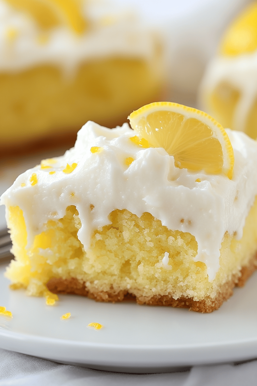 Lemon Poke Cake ingredients organized and measured on kitchen counter