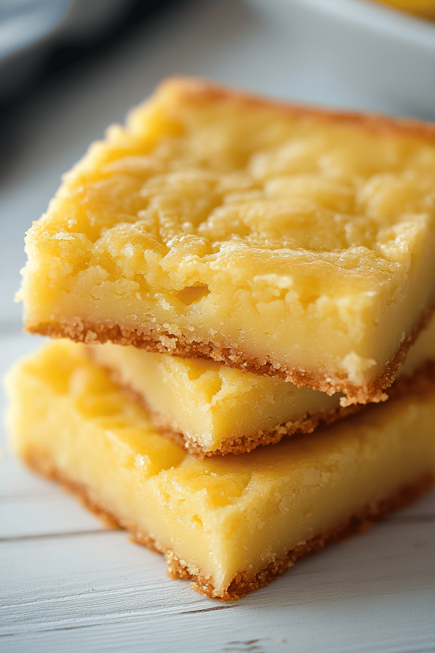 Lemon Pudding Cookie Bars final dish beautifully presented and ready to serve