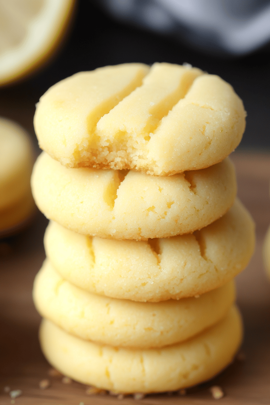 Lemon Shortbread Cookies slice on plate showing perfect texture and swirl pattern