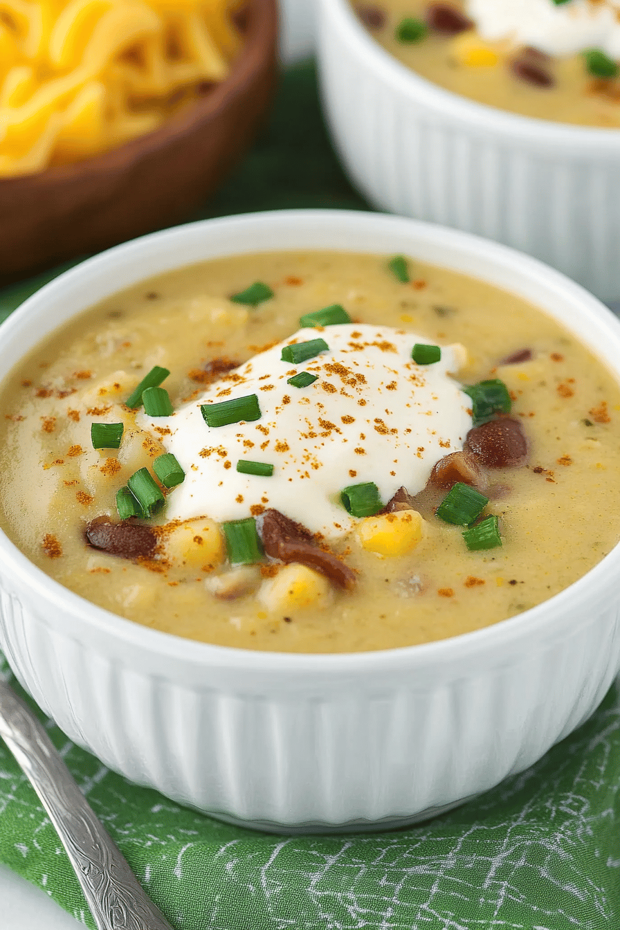 Loaded Baked Potato Soup ingredients organized and measured on kitchen counter