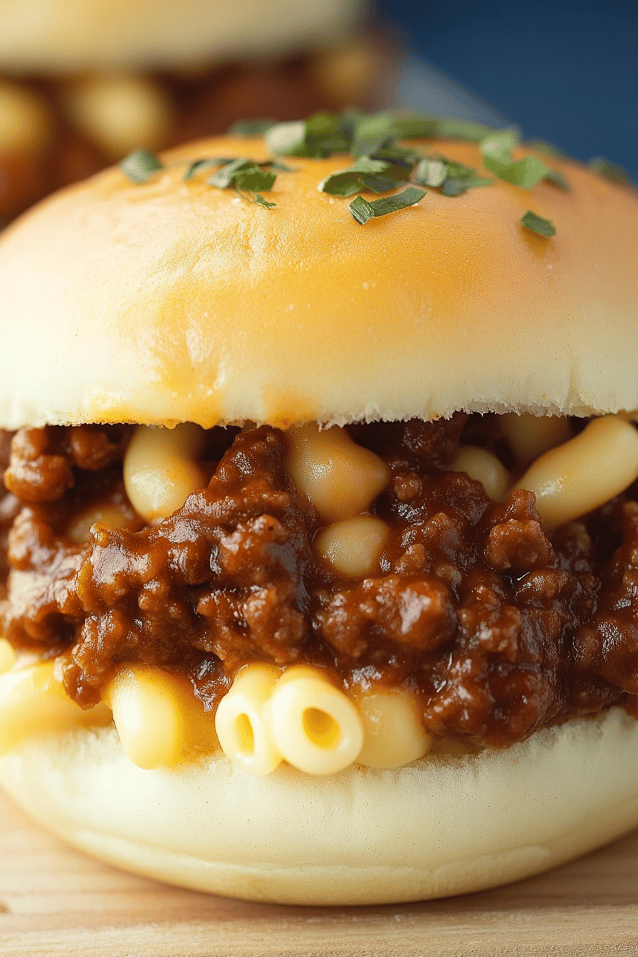 Mac and Cheese Sloppy Joes ingredients organized and measured on kitchen counter