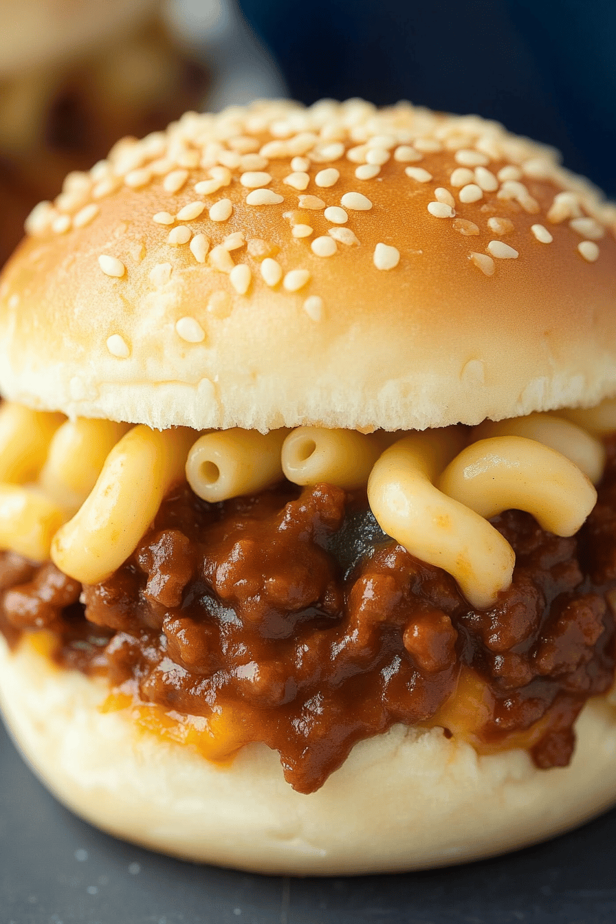 Mac and Cheese Sloppy Joes final dish beautifully presented and ready to serve