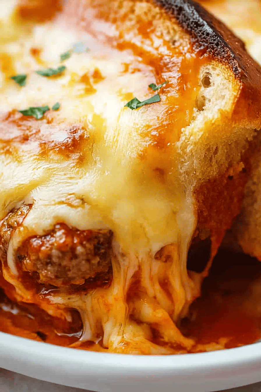 Meatball Sub Grilled Cheese Casserole Final Dish Presentation