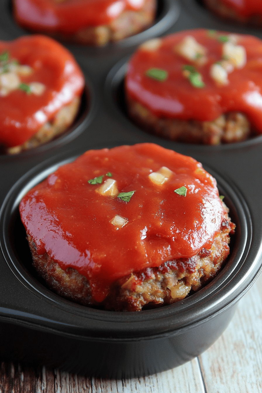 Meatloaf Muffins slice on plate showing perfect texture and swirl pattern