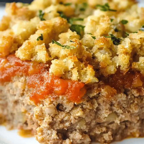 Meatloaf and Stuffing Casserole