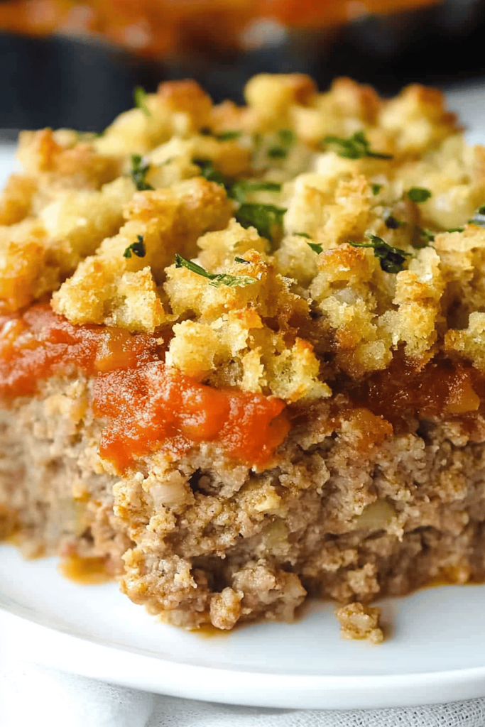 Meatloaf and Stuffing Casserole