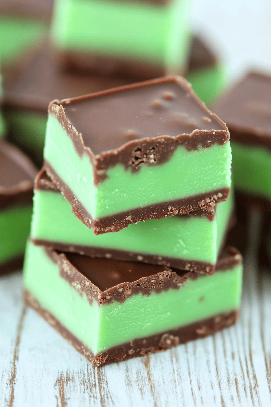 Mint Chocolate Fudge slice on plate showing perfect texture and swirl pattern