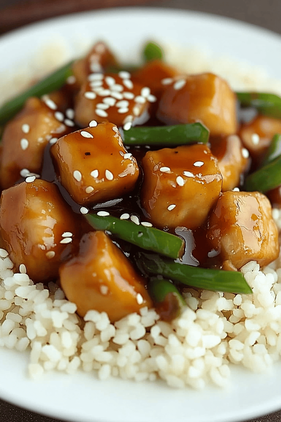 Mongolian Chicken Recipe final dish beautifully presented and ready to serve