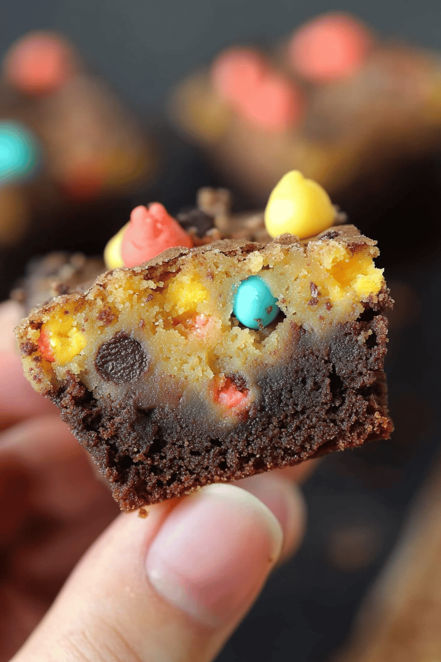 Monster Cookie Brownie Cups ingredients organized and measured on kitchen counter