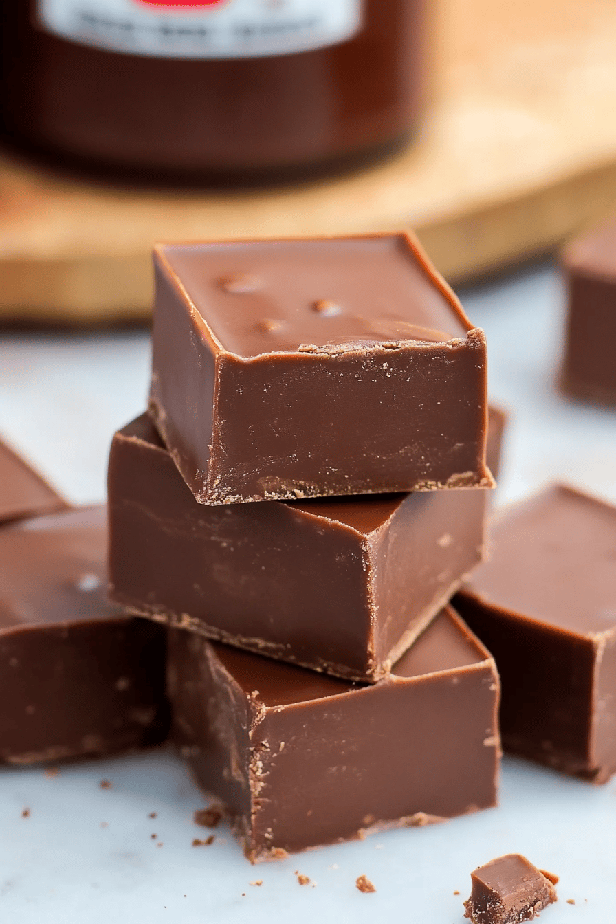 Nutella Fudge Recipe final dish beautifully presented and ready to serve