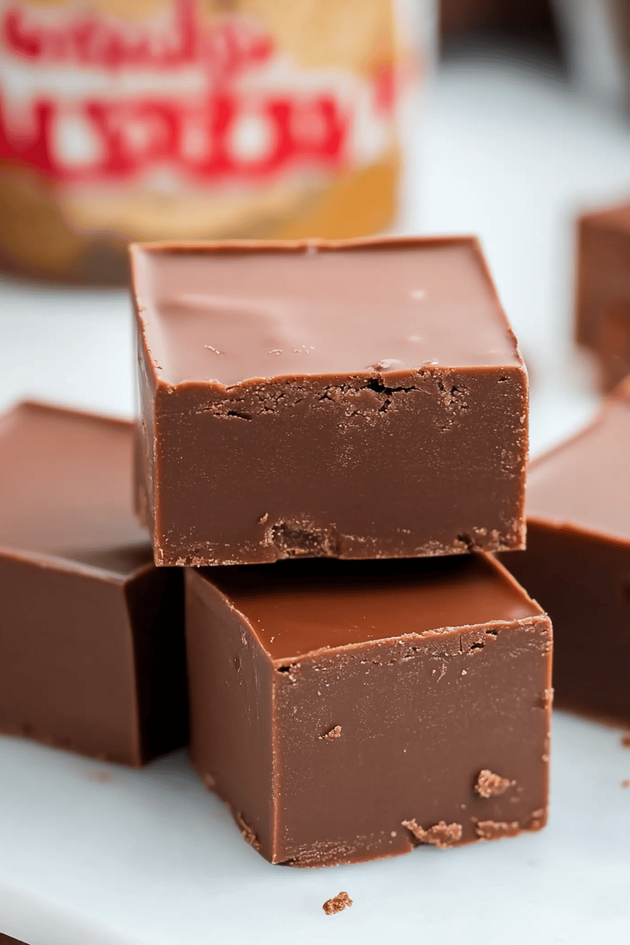 Nutella Fudge Recipe slice on plate showing perfect texture and swirl pattern
