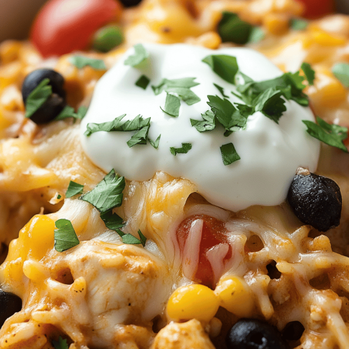 One Pan Cheesy Taco Chicken