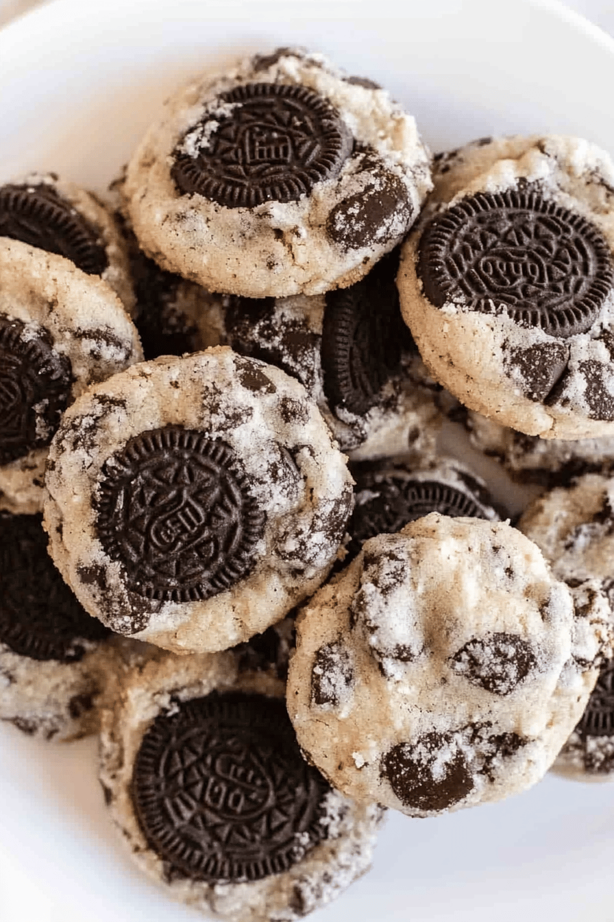 Oreo Cheesecake Cookies Final Dish Presentation