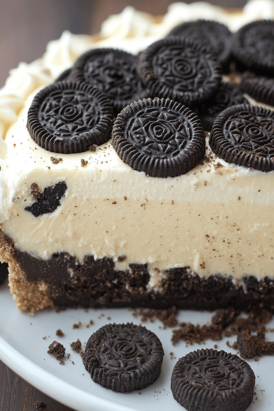 Oreo Pie Recipe ingredients organized and measured on kitchen counter