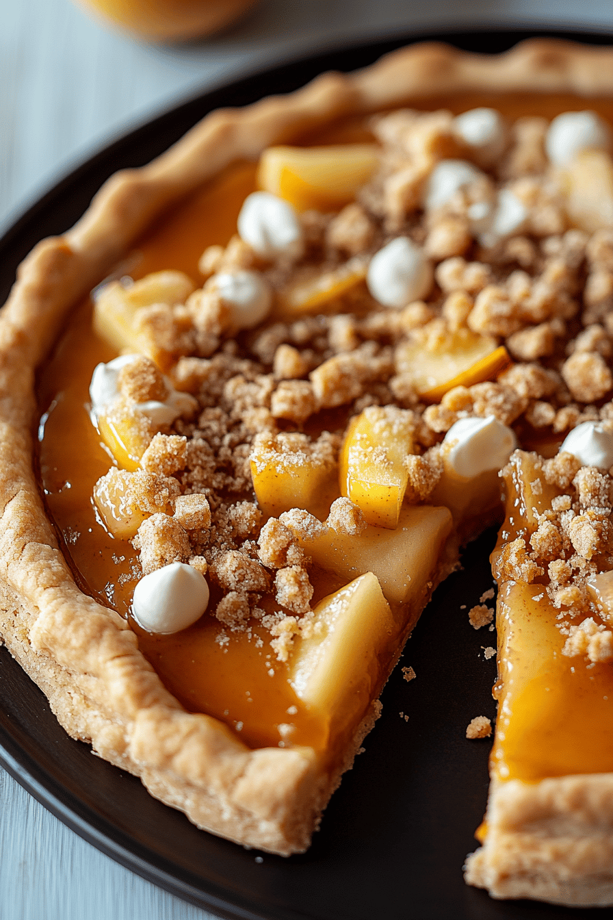 Peanut Butter Apple Pie Cookie Pizza ingredients organized and measured on kitchen counter