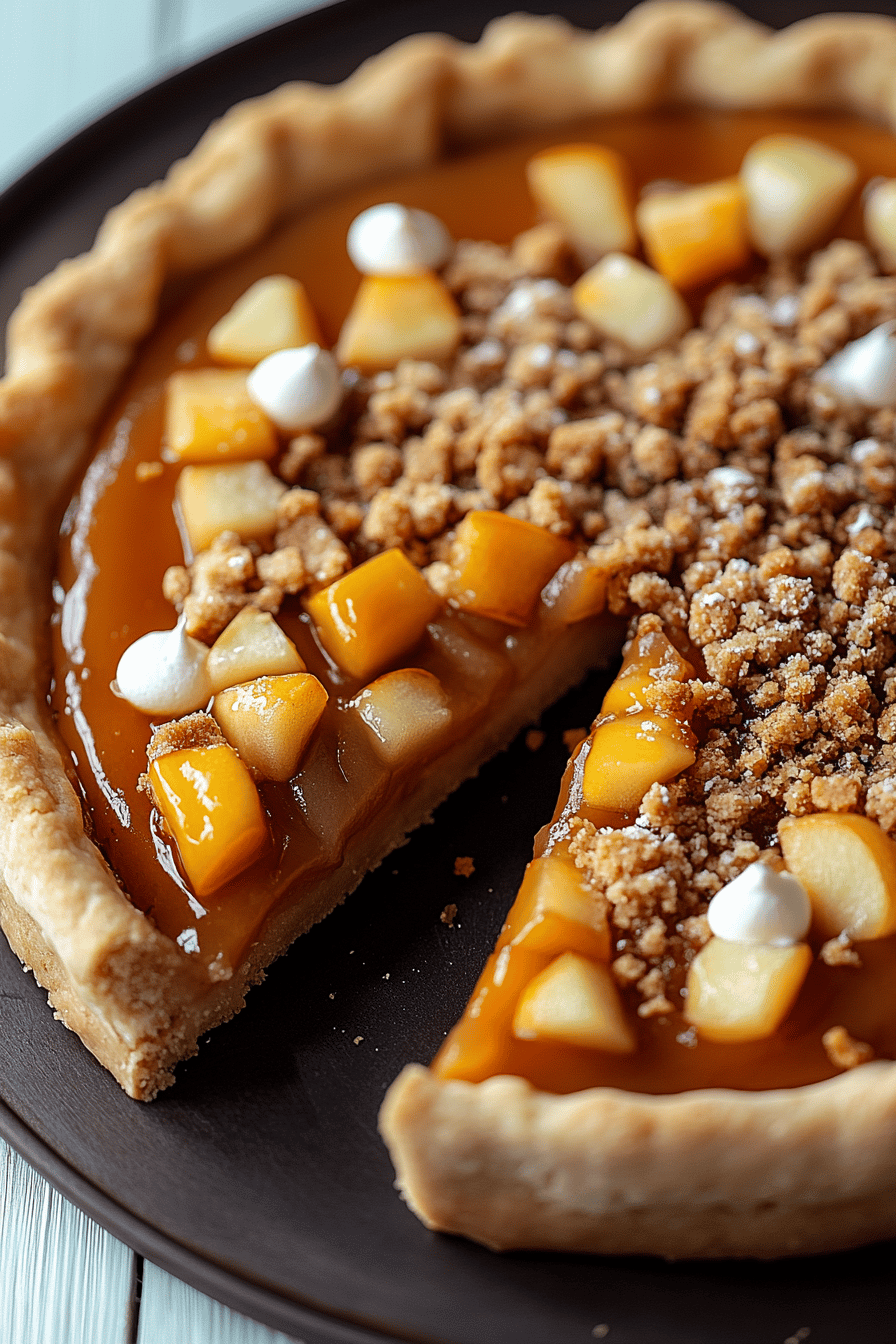 Peanut Butter Apple Pie Cookie Pizza slice on plate showing perfect texture and swirl pattern