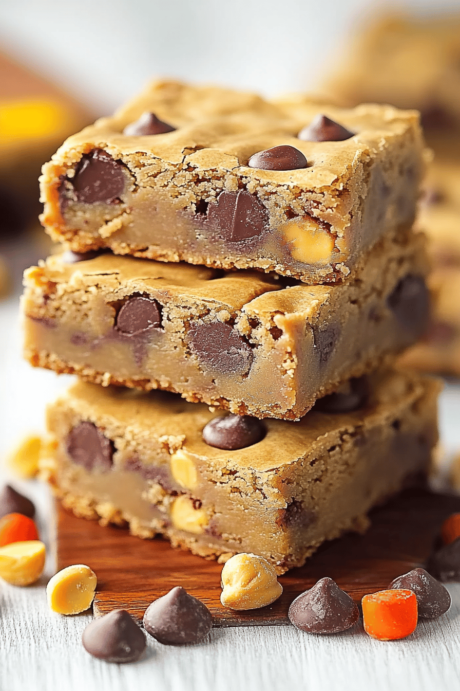 Peanut Butter Blondies ingredients organized and measured on kitchen counter
