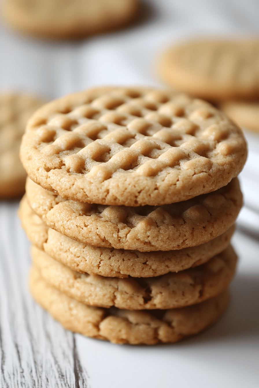 Peanut Butter Cookies slice on plate showing perfect texture and swirl pattern