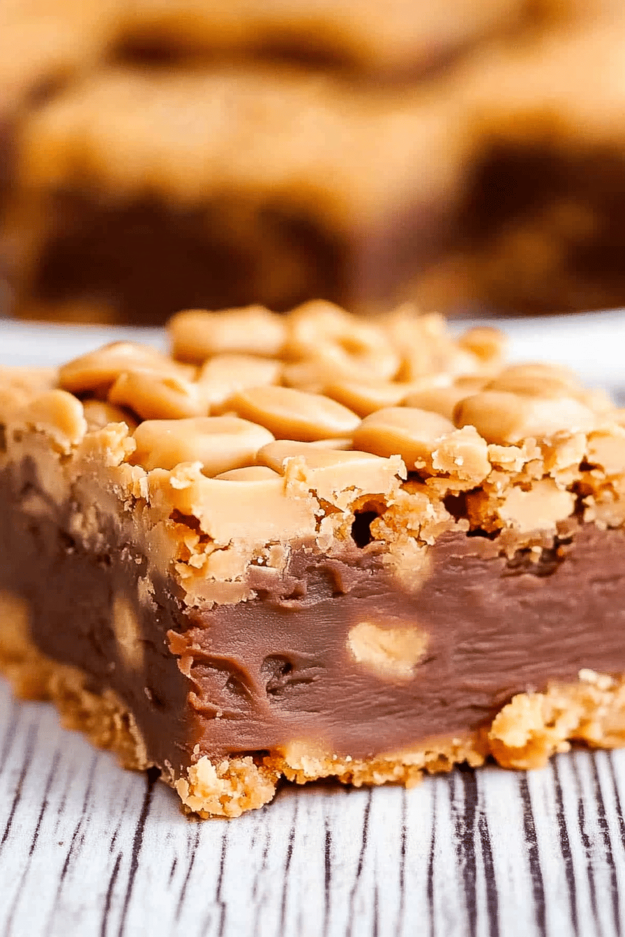 Peanut Butter Crunch Bars Final Dish Presentation