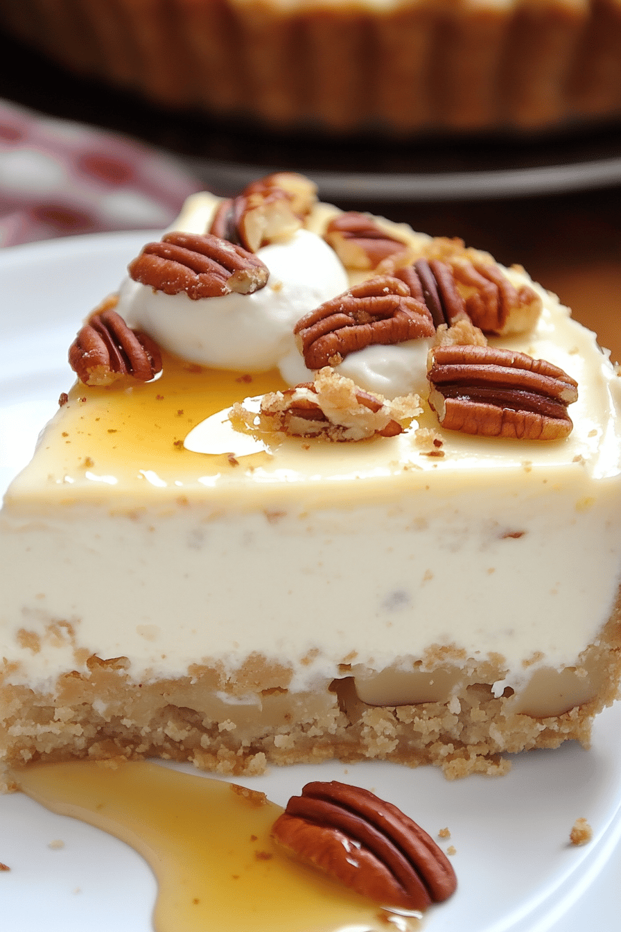 Pecan Cream Pie final dish beautifully presented and ready to serve