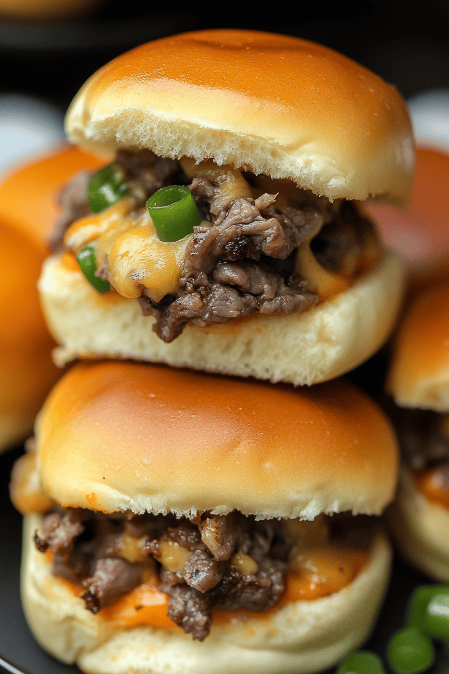 Philly Cheese Steak Sliders ingredients organized and measured on kitchen counter