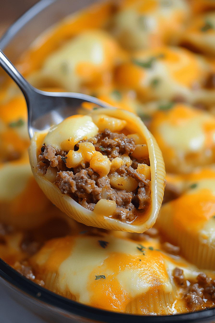 Philly Cheese Steak Stuffed Shells slice on plate showing perfect texture and swirl pattern