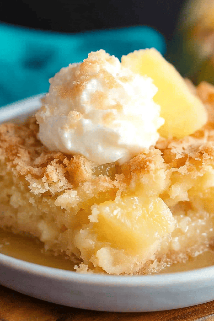 Pineapple Dump Cake Final Dish Presentation