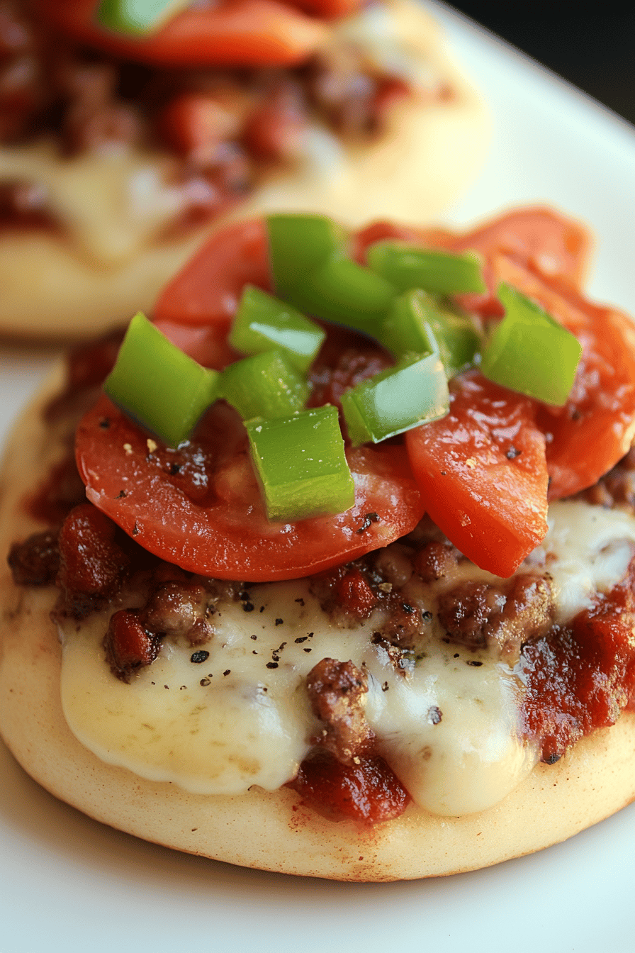 Pizza Burger English Muffins ingredients organized and measured on kitchen counter