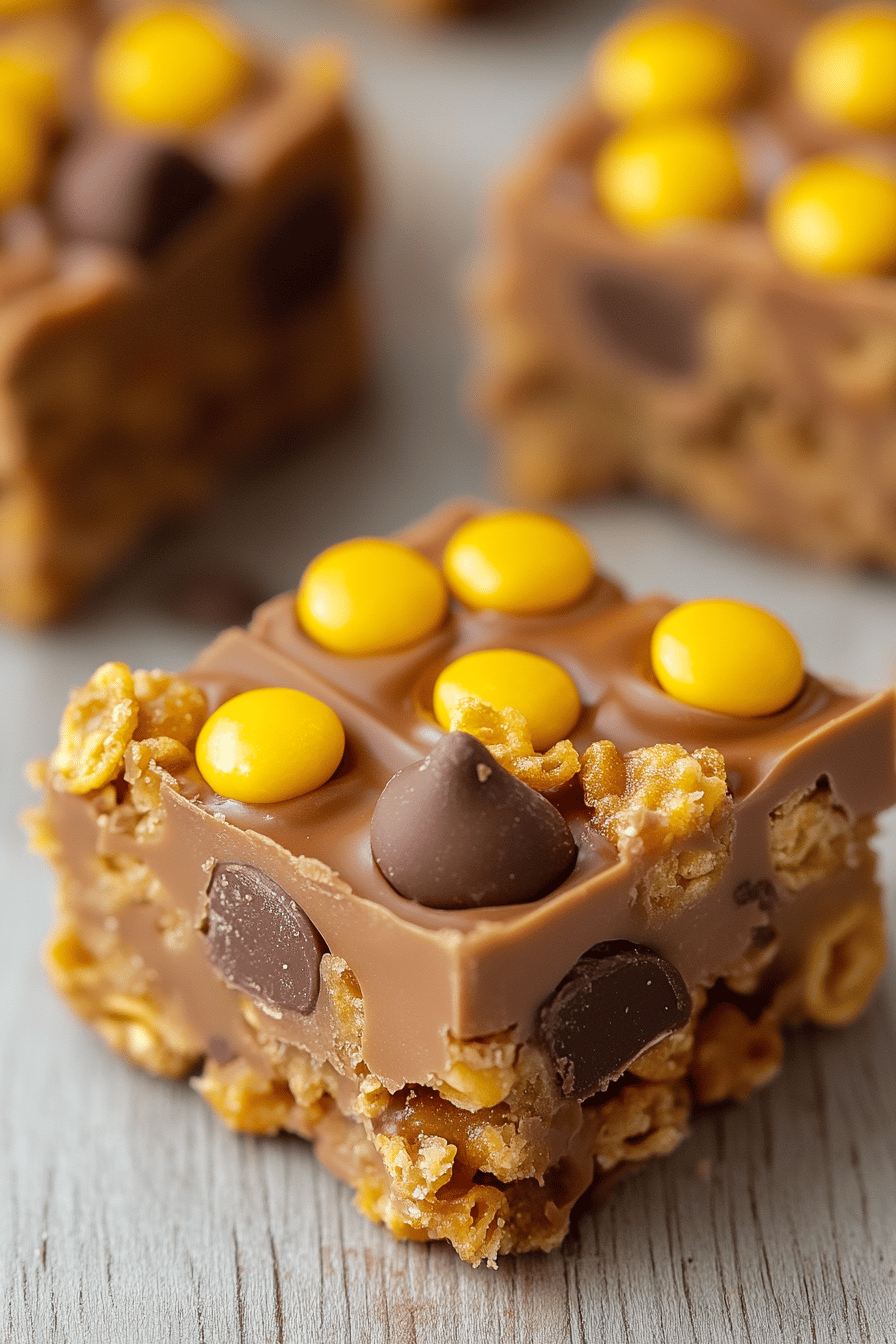 Reese's Captain Crunch Bars final dish beautifully presented and ready to serve
