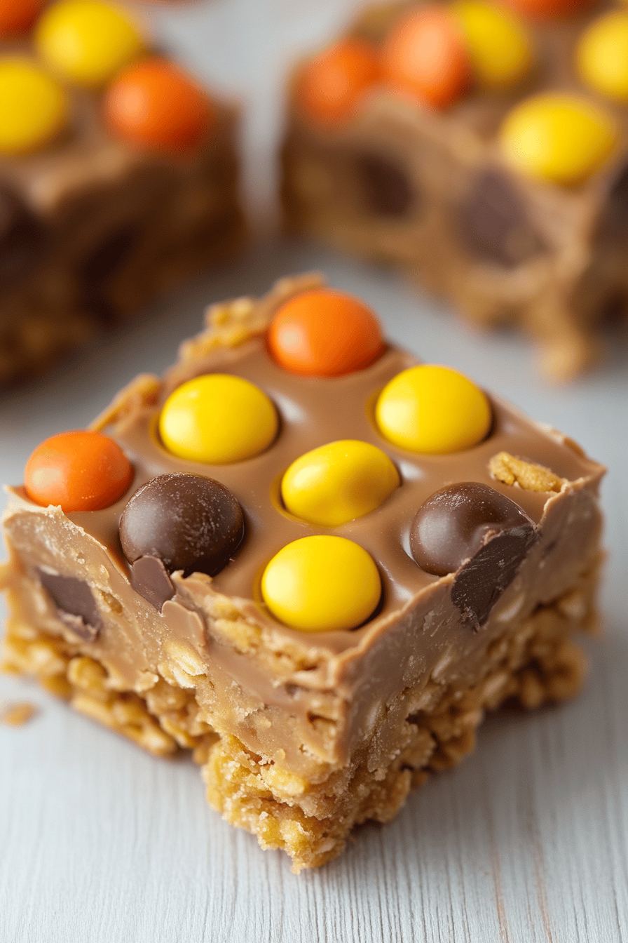 Reese's Captain Crunch Bars slice on plate showing perfect texture and swirl pattern