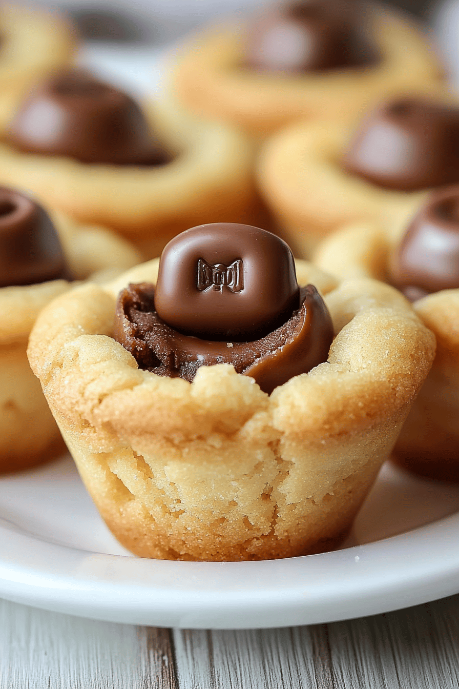 Rolo Sugar Cookie Cups final dish beautifully presented and ready to serve