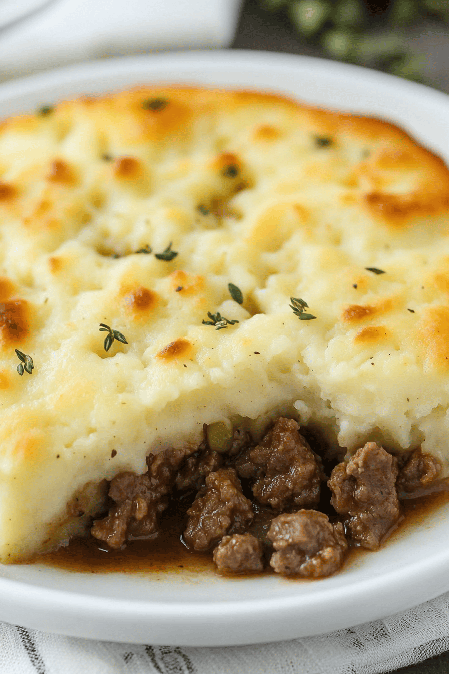 Salisbury Steak Casserole slice on plate showing perfect texture and swirl pattern