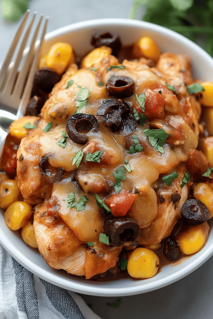 Santa Fe Chicken ingredients organized and measured on kitchen counter