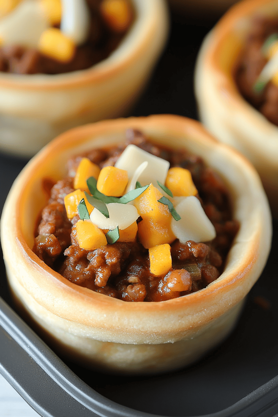 Sloppy Joe Cups final dish beautifully presented and ready to serve