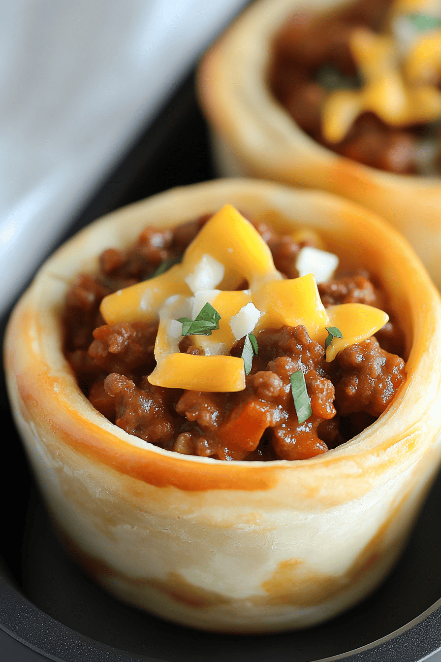 Sloppy Joe Cups slice on plate showing perfect texture and swirl pattern